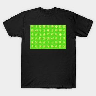 Adinkra Pattern - Green and Gold T-Shirt